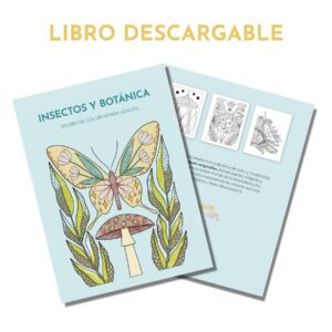 Insectos y botánica: Un libro de colorear para adultos (digital imprimible)